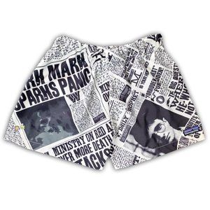 Handmade Bennygonia Harry Potter Daily Prophet Newspaper 90s Shorts UNISEX